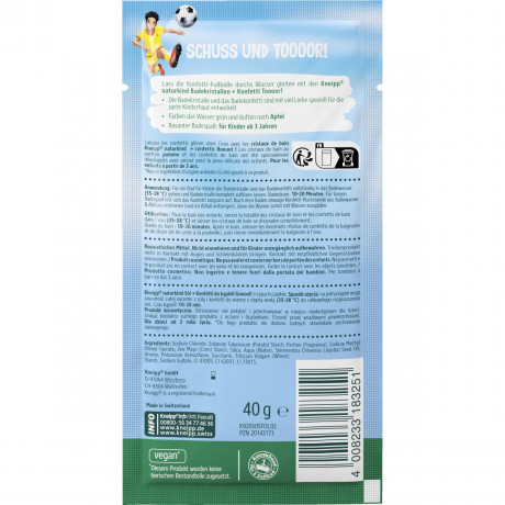 Kneipp naturkind TOOOOR! Badekristalle + Konfetti mit Apfelduft, 40 g, Kneipp детские кристаллы для ванны «ГОООЛ!» с конфетти и ароматом яблока, 40 г