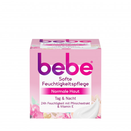 bebe Feuchtigkeitspflege, 50 ml, bebe увлажняющий крем для лица для нормальной кожи с экстрактом персика и витамином E, 50 мл