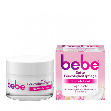 bebe Feuchtigkeitspflege, 50 ml, bebe увлажняющий крем для лица для нормальной кожи с экстрактом персика и витамином E, 50 мл