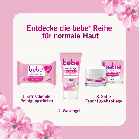 bebe Feuchtigkeitspflege, 50 ml, bebe увлажняющий крем для лица для нормальной кожи с экстрактом персика и витамином E, 50 мл
