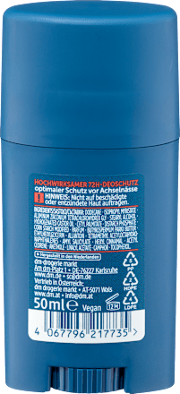 Balea MEN Antitranspirant Deostick Extra Dry, 50 ml, Стик-антиперспирант Extra Dry от запаха и влажности до 72 часов, 50 мл