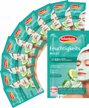 Schaebens Gesichtsmaske Feuchtigkeit, 10 St. x 2 x 5 ml, 100 ml, Увлажняющая кремовая маска для сухой кожи, 10 упаковок по 2 × 5 мл, 100 мл