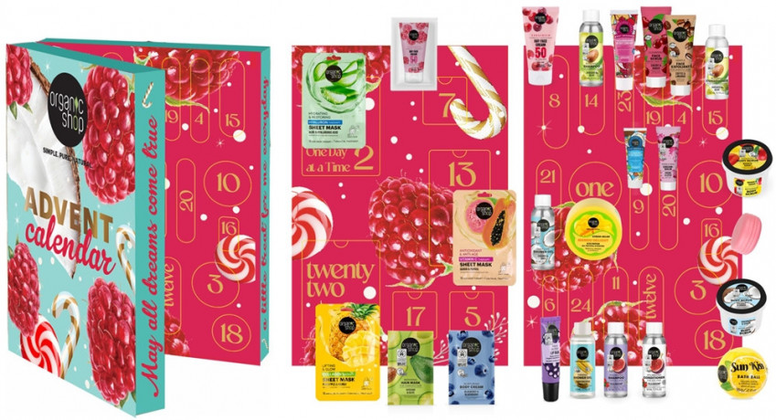 Organic Shop Natural Beauty Adventskalender 2026, Адвент-календарь 2026 Organic Shop Natural Beauty с 24 средствами для лица, тела и волос