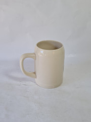 Немецкая пивная кружка винтажная Lusa Porzellan Saarbrucken Bavaria с изображением завода c доменными печами, керамика, 0.5 л, 14 см, Германия, 1960-70гг.