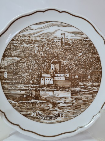 Hutschenreuther 1814 Декоративная тарелка "Винодельческие регионы Германии", 20см, Германия, 1970-80гг.