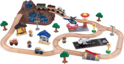 KidKraft Holzeisenbahnset Mountain mit Aufbewahrungsbox Деревянный поезд Гора с ящиком для хранения