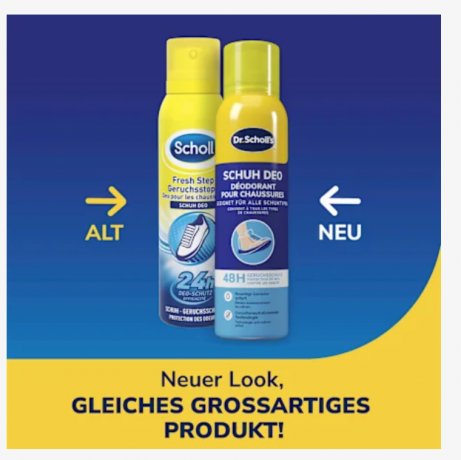 Scholl Schuhdeo Spray fresh step Geruchsstopp, 150 ml Спрей для обуви против запаха на 24 часа, мгновенно устраняет неприятные запахи, 150 мл