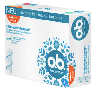 o.b. Tampons ProComfort Super 54 St, O.B. Тампоны ПроКомфорт Супер 4 капли 54 шт, 5 упаковок (270 штук)