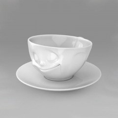 Fiftyeight Products TV Tassen Kaffeetasse weiss glucklich 0,20 L Чашки TV кофейная чашка белая happy 0,20 л