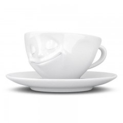 Fiftyeight Products TV Tassen Kaffeetasse weiss glucklich 0,20 L Чашки TV кофейная чашка белая happy 0,20 л