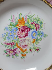 Depose Декоративная тарелка  с позолоченным узором по ободку &quot;Букет цветов&quot;, 19см, Италия, 1970-80гг.