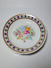 Depose Декоративная тарелка  с позолоченным узором по ободку &quot;Букет цветов&quot;, 19см, Италия, 1970-80гг.