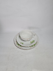 Чайное трио винтажное Bernadotte Czech &quot;Вьюнки&quot;, фарфор, Чехословакия, 1970-80гг.