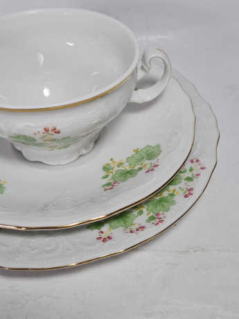 Чайное трио винтажное Bernadotte Czech "Вьюнки", фарфор, Чехословакия, 1970-80гг.