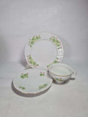 Чайное трио винтажное Bernadotte Czech &quot;Вьюнки&quot;, фарфор, Чехословакия, 1970-80гг.