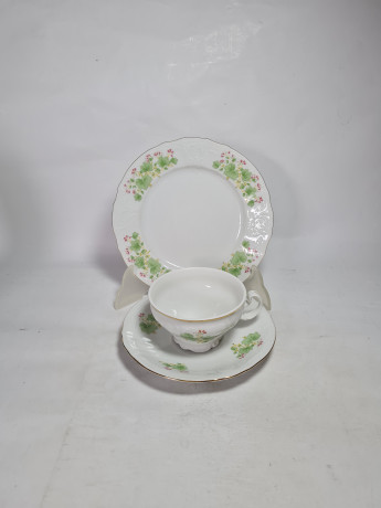 Чайное трио винтажное Bernadotte Czech "Вьюнки", фарфор, Чехословакия, 1970-80гг.