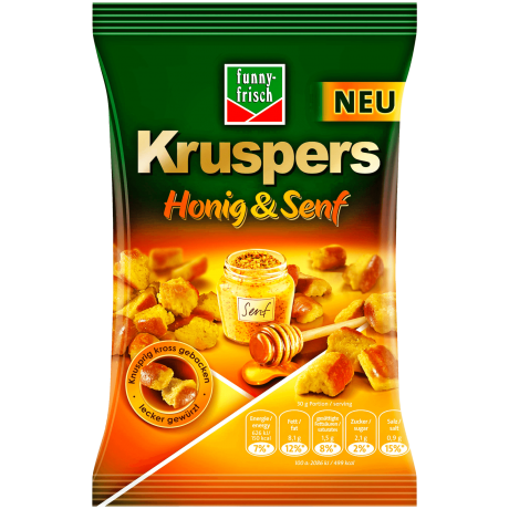 Funny-frisch Пшеничные Крекеры с Мёдом и горчией 120г
