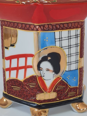 Японский фарфоровый сервиз для чайной церемонии,обильная позолота и Япония, 1960гг.