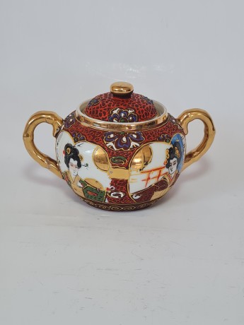 Японский фарфоровый сервиз для чайной церемонии,обильная позолота и Япония, 1960гг.