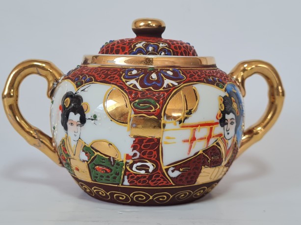 Японский фарфоровый сервиз для чайной церемонии,обильная позолота и Япония, 1960гг.