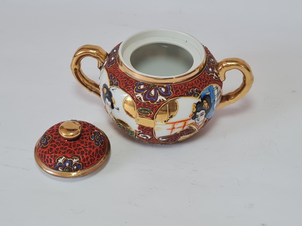 Японский фарфоровый сервиз для чайной церемонии,обильная позолота и Япония, 1960гг.