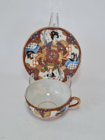 Японский фарфоровый сервиз для чайной церемонии,обильная позолота и Япония, 1960гг.