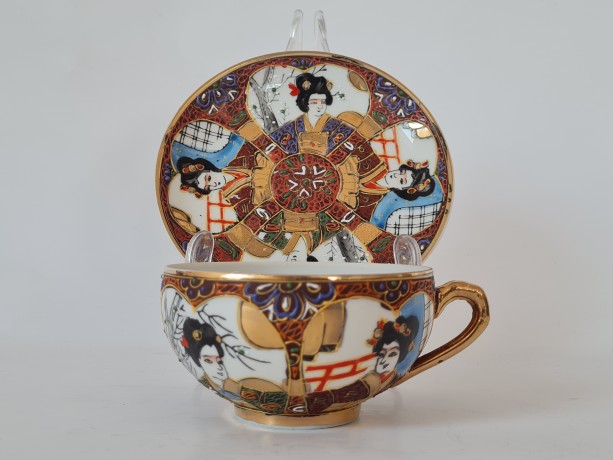 Японский фарфоровый сервиз для чайной церемонии,обильная позолота и Япония, 1960гг.