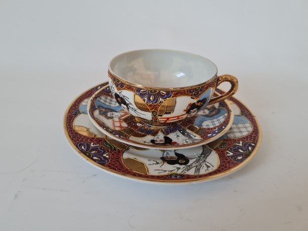 Японский фарфоровый сервиз для чайной церемонии,обильная позолота и Япония, 1960гг.