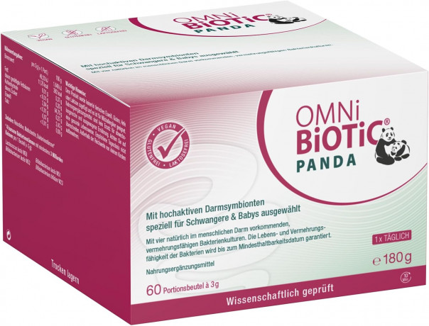 OMNI-BIOTIC Panda 60st, Пробиотик Омни-биотик Панда для беременных женщин и детей с рождения, 4 штамма полезных бактерий, 60 саше х 3г