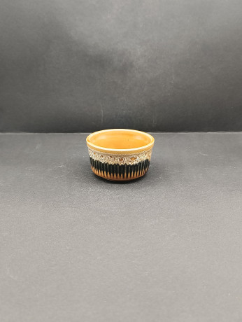 Креманки винтажные в желто-коричневых тонах, керамика, 6 штук, 8.5 х 4.5 см, Франция, 1970-80гг.