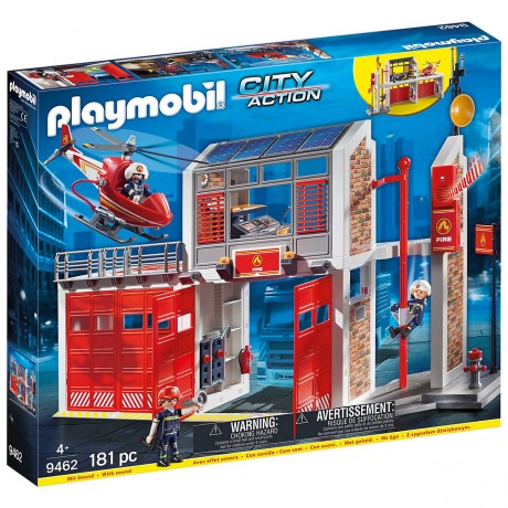 PLAYMOBIL PLAYMOBIL 3er Set: 9468 Feuerwehrmanner mit Loschpumpe + 9466 Feuerwehr-Truck + 9462 Grosse Feuerwache Набор PLAYMOBIL из 3 предметов: 9468 пожарных с пожарным насосом + 9466 пожарная машина + 9462 большая пожарная часть
