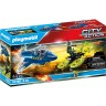 PLAYMOBIL 3er Set: 70779 Polizei-Wasserflugzeug: Schmuggler-Verfolgung + 70780 Polizei-Jet: Drohnen-Verfolgung + Polizei-Fallschirm: Verfolgung des Amphibien-Fahrzeugs Набор из 3 предметов: 70779 Полицейский гидросамолет: погоня за контрабандистом + 70780