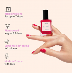 Manucurist Green Starter Kit, Набор для маникюра: лаки и уход, база, топ, сушка, Nail Prep, 3 цвета, подарочная красная сумочка