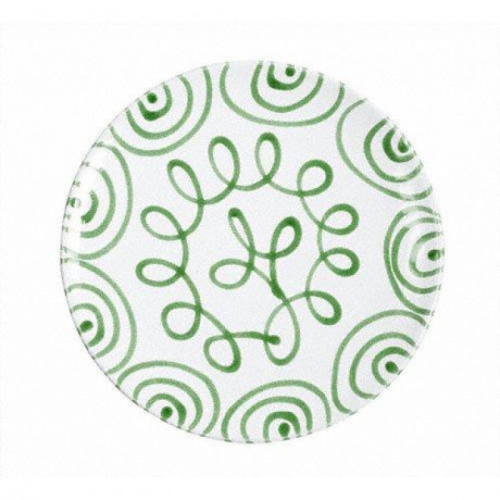 Gmundner Keramik Gmundner Keramik Grungeflammt Speiseteller Cup d: 25 cm / h: 2,8 cm Керамическая тарелка Gmundner с зеленым пламенем, д: 25 см / высота: 2,8 см