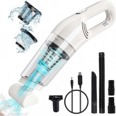 TUABUR TUABUR Akku-Handstaubsauger Kabelloser, wiederaufladbarer tragbarer Handstaubsauger mit 9000 PA, Ausgestattet mit 2000-mA-Akku, 4-in-1-Multifunktions-Handstaubsauger, Geeignet fur Tierhaare, Autoinnenraume, Staub, Buro- und Heimreinigung Schwarz Бе