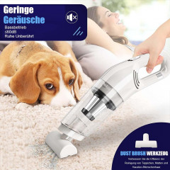 TUABUR TUABUR Akku-Handstaubsauger Kabelloser, wiederaufladbarer tragbarer Handstaubsauger mit 9000 PA, Ausgestattet mit 2000-mA-Akku, 4-in-1-Multifunktions-Handstaubsauger, Geeignet fur Tierhaare, Autoinnenraume, Staub, Buro- und Heimreinigung Schwarz Бе