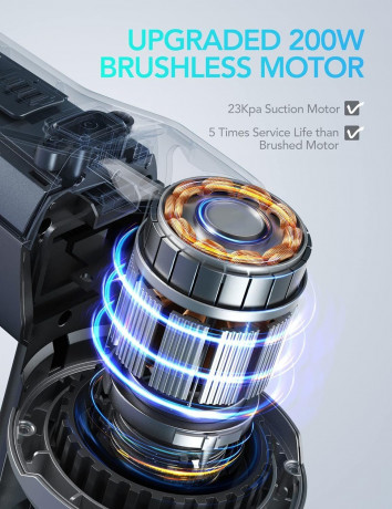 Greenote Greenote Akku-Hand-und Stielstaubsauger, 200,00 W, 200W Staubsauger Kabellos mit 2200 mAh*6 Akku, 23000PA Handstaubsauger Беспроводной ручной и стержневой пылесос Greenote, беспроводной пылесос мощностью 200,00 Вт, беспроводной пылесос мощностью