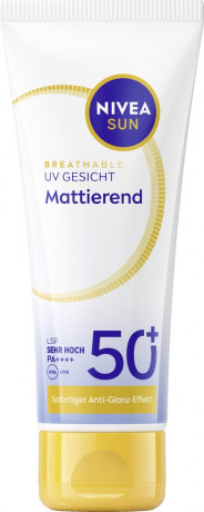 NIVEA SUN Breathable UV Gesicht Mattierend LSF 50+, 40 ml, Нивеа Солнцезащитный крем для лица матирующий, SPF 50+, воздухопроницаемый, 40 мл
