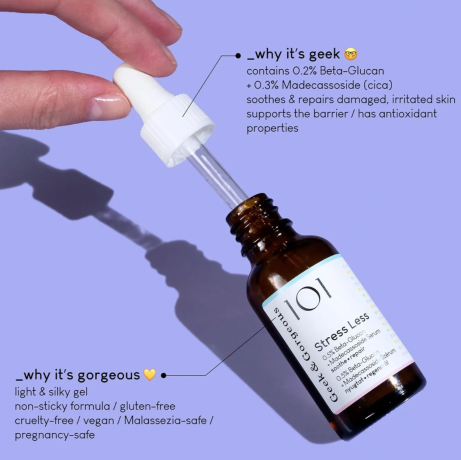 Geek & Gorgeous Stress Less 30ml x 2st, Успокаивающая сыворотка для лица с бета-глюканом, для чувствительной кожи 30 мл x 2 шт
