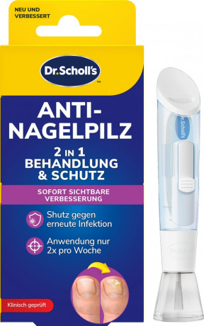 SCHOLL 2in1 Stift bei Nagelpilz, 3,8 ml, Шолль Средство от грибка ногтей 2в1, лечение и маскировка, 3,8 мл