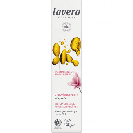 LAVERA Verwohnendes Korperol, 100 ml, Лавера Масло для тела питательное для мягкости сухой кожи, био-миндальное масло, 100 мл