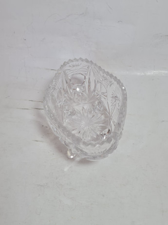 Салатница винтажная Anna Hutte Im Stil на ножках, хрусталь, 13 x 9 x 7,5 см, Германия, 1960-70гг.