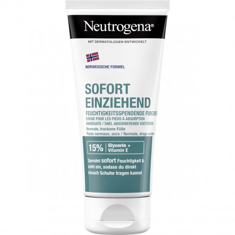 Neutrogena Norwegische Formel Sofort einziehende Fusscreme, 100 ml, Neutrogena Норвежская формула Быстровпитывающийся крем для нормальной и сухой кожи стоп, 100 мл