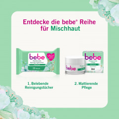 bebe mattierende Pflege Gesichtscreme, 50 ml, bebe матирующий крем для лица для комбинированной кожи с зелёным чаем и кукурузным крахмалом, 50 мл