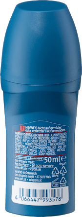 Balea MEN Antitranspirant Deo Roll-on Extra Dry, 50 ml, Роликовый антиперспирант Extra Dry от запаха и влажности до 48 часов, 50 мл