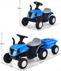 COSTWAY 6V Traktor New Holland 106cm mit Anhanger 6V трактор New Holland 106см с прицепом