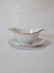 Schirnding Фарфоровый соусник с позолоченным краем, Германия, 1960-70гг.