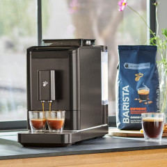 Tchibo Tchibo Kaffeevollautomat Esperto 2 Caffe 2-Tassen-Funktion Caffe Crema Espresso chrom Полностью автоматическая кофемашина Tchibo Esperto 2 Caffe с функцией 2 чашек Caffe Crema Espresso