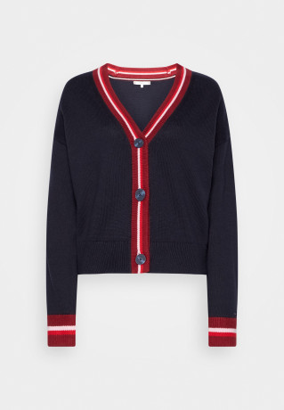 Tommy Hilfiger VIBRANT STRIPE CARDIGAN Cardigan desert sky ЯРКИЙ КАРДИГАН В ПОЛОСКУ Кардиган небо пустыни