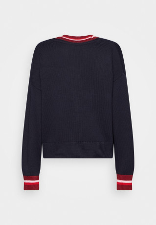 Tommy Hilfiger VIBRANT STRIPE CARDIGAN Cardigan desert sky ЯРКИЙ КАРДИГАН В ПОЛОСКУ Кардиган небо пустыни